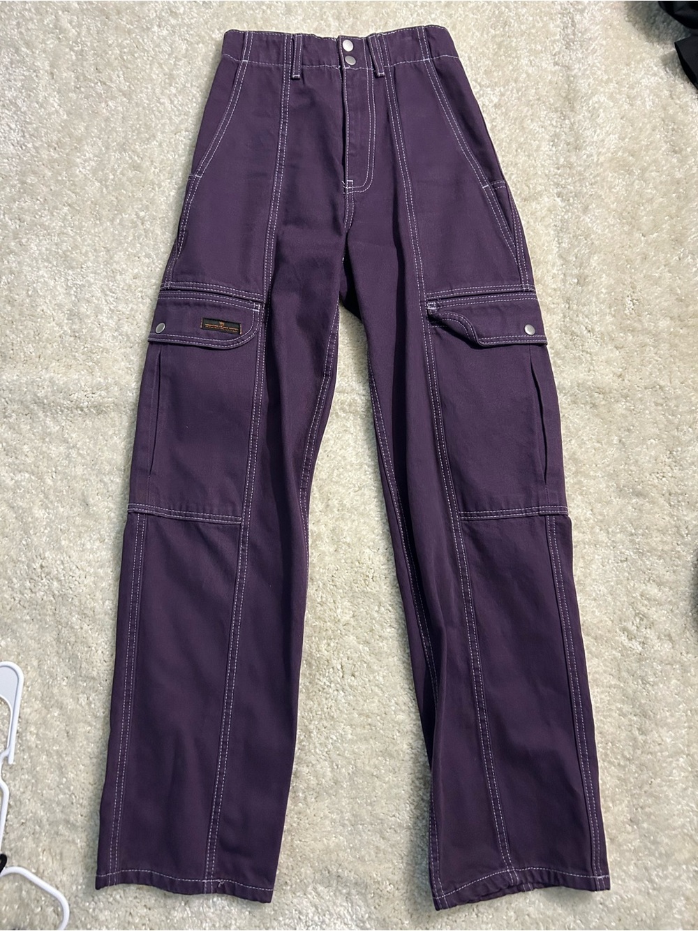 Women’s BDG Urban Outfitters Purple Cargo Pants with Contrast Stitching 24